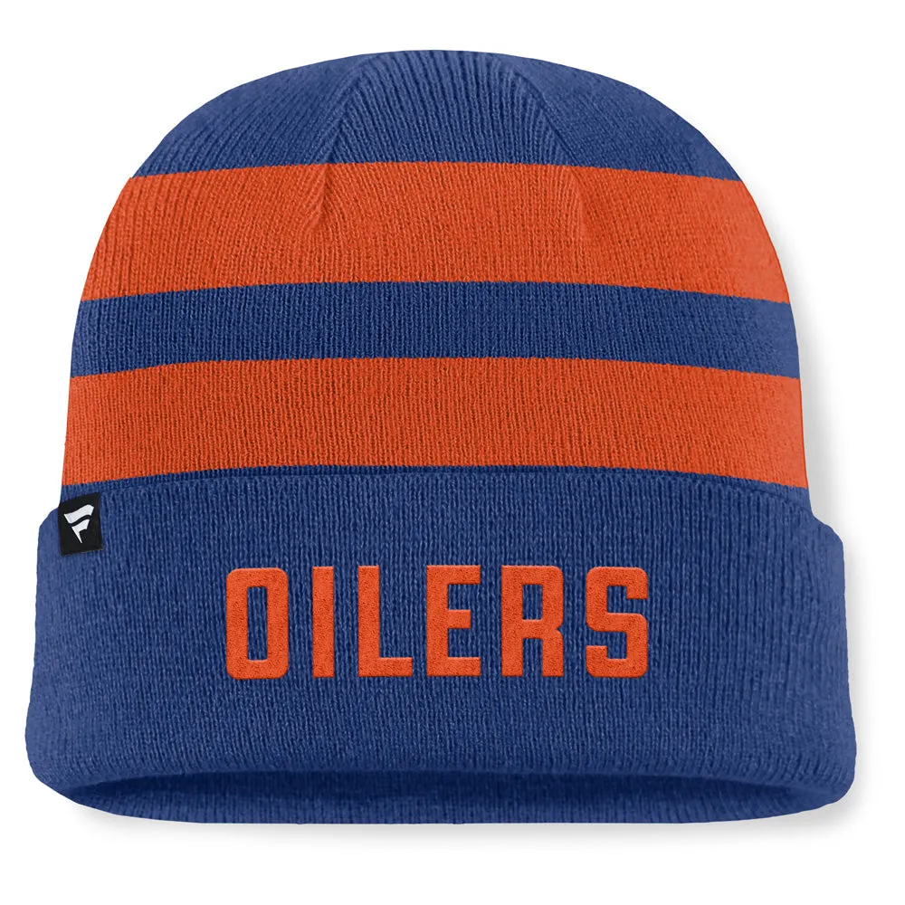 Fanatics Edmonton Oilers NHL Swipe Men's Blue Beanie sold by Pro Hockey Life product image thumbnail 2