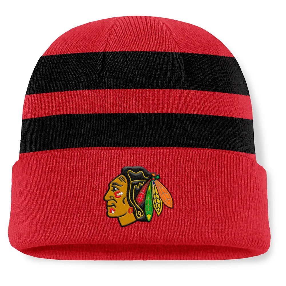 Fanatics Chicago Blackhawks NHL Swipe Men's Red Beanie sold by Pro Hockey Life
