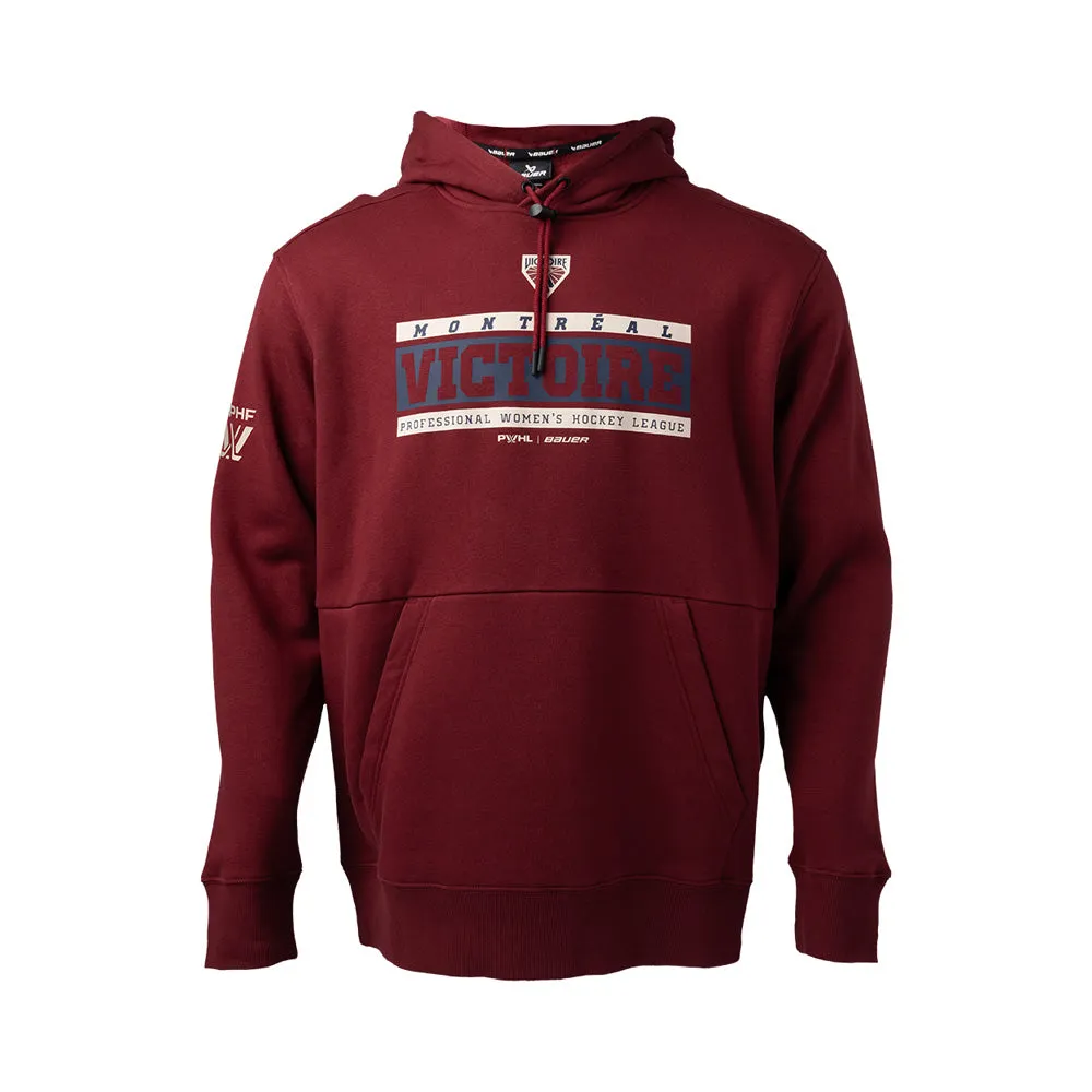 Bauer PWHL Montreal Victoire Ultimate Adult Burgundy Hoodie sold by Pro Hockey Life