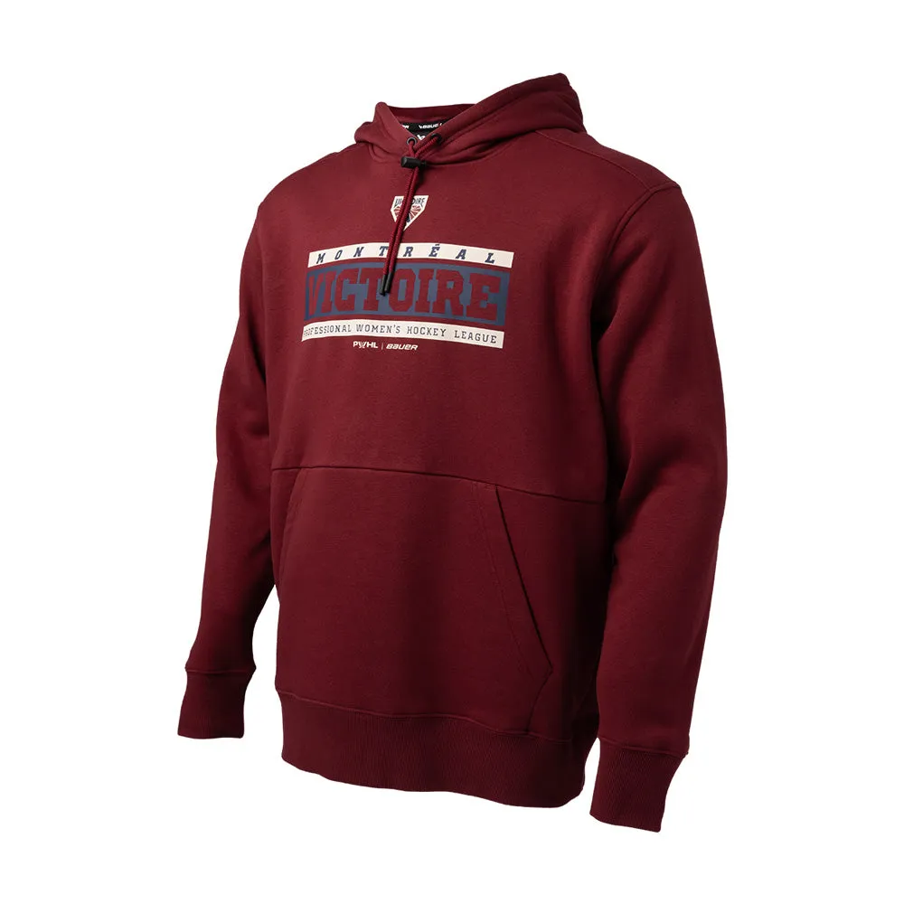Bauer PWHL Montreal Victoire Ultimate Adult Burgundy Hoodie sold by Pro Hockey Life product image thumbnail 3