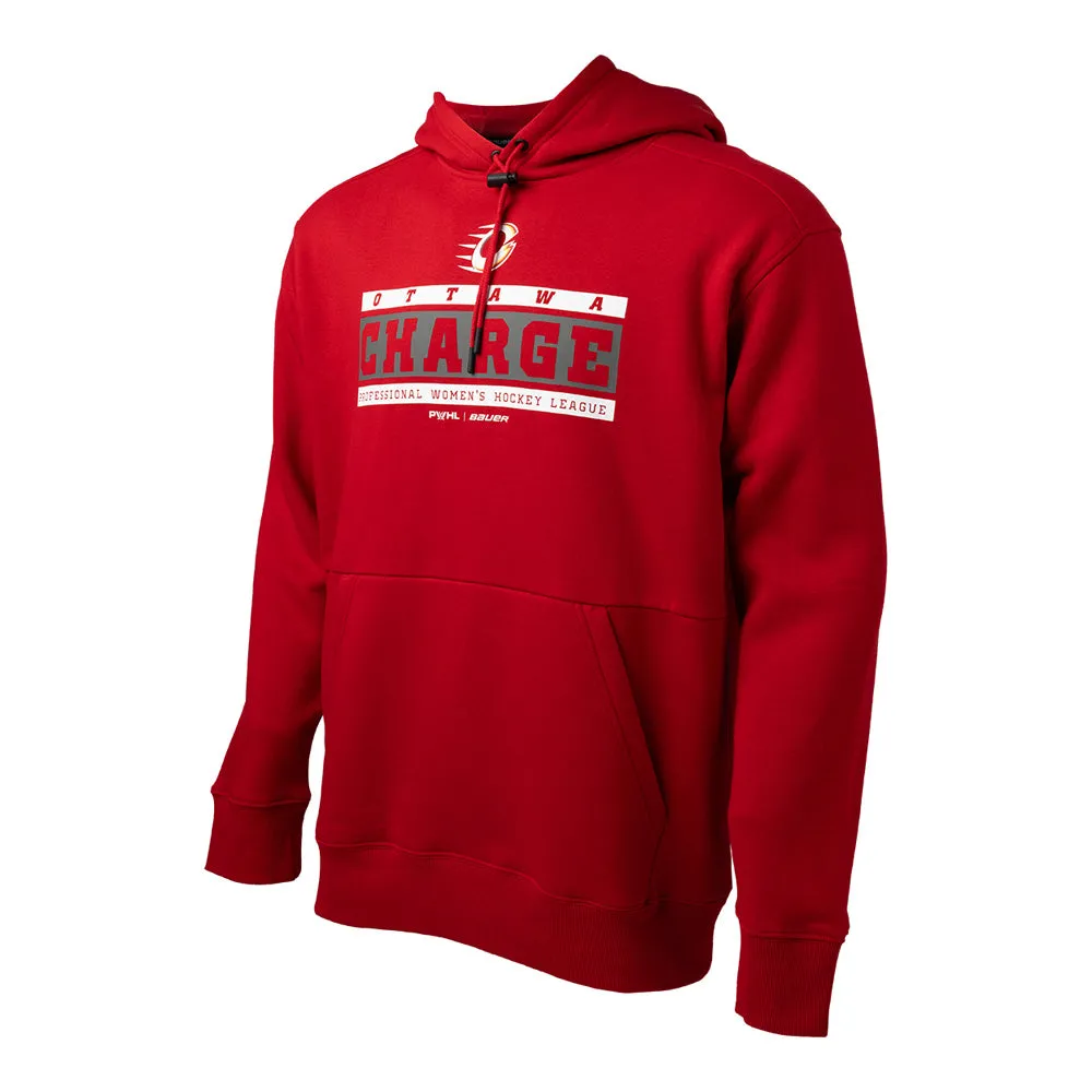 Bauer PWHL Ottawa Charge Ultimate Adult Red Hoodie sold by Pro Hockey Life product image thumbnail 3