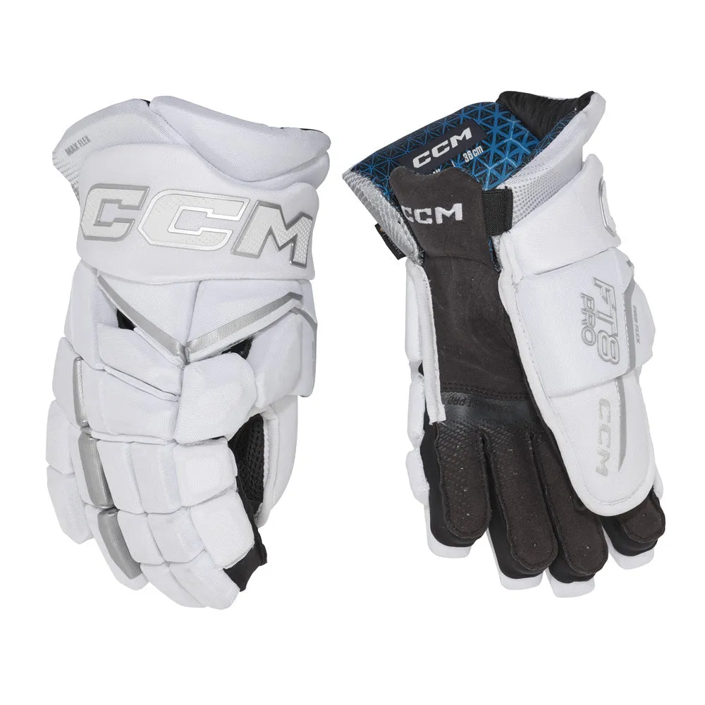 CCM Jetspeed FT8 Pro White Senior Hockey Gloves sold by Pro Hockey Life