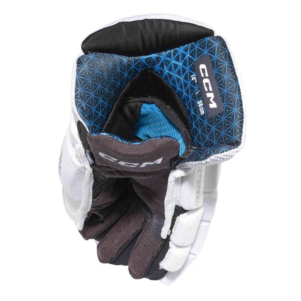 CCM Jetspeed FT8 Pro White Senior Hockey Gloves sold by Pro Hockey Life product image thumbnail 3