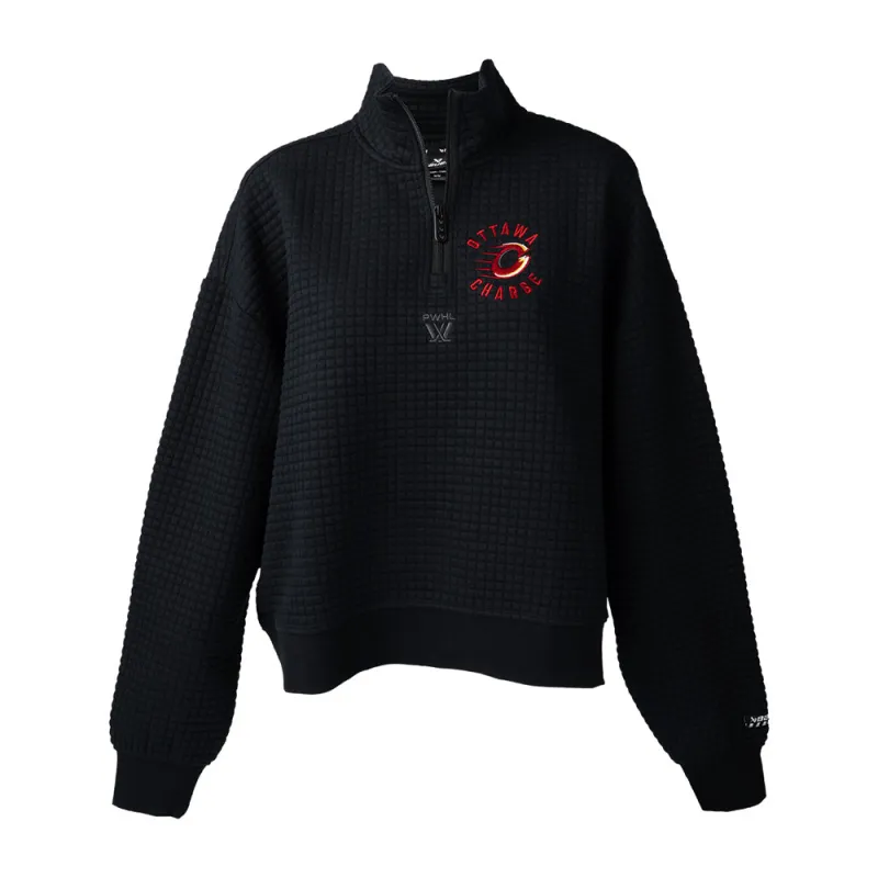 Bauer Ottawa Charge Quilted Women's Black Half Zip Sweater sold by Pro Hockey Life