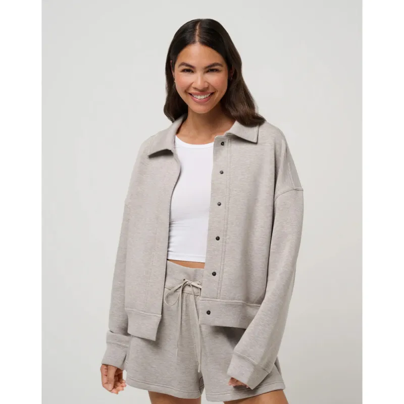 TravisMathew Cloudscape Women's Tan Button Down made by Travis Mathew