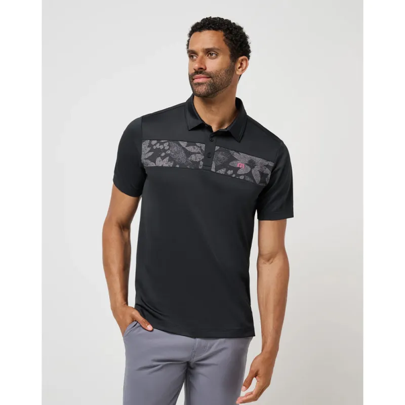 TravisMathew Good Good Chest Stripe Men's Black Polo Shirt made by Travis Mathew