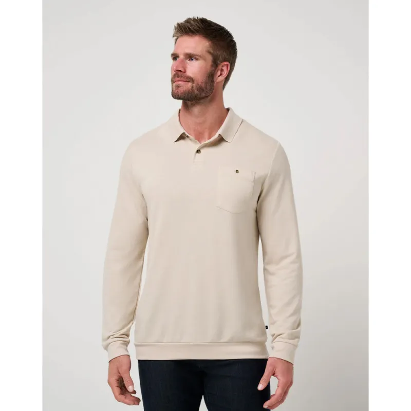 TravisMathew December First Men's Tan Polo Shirt made by Travis Mathew