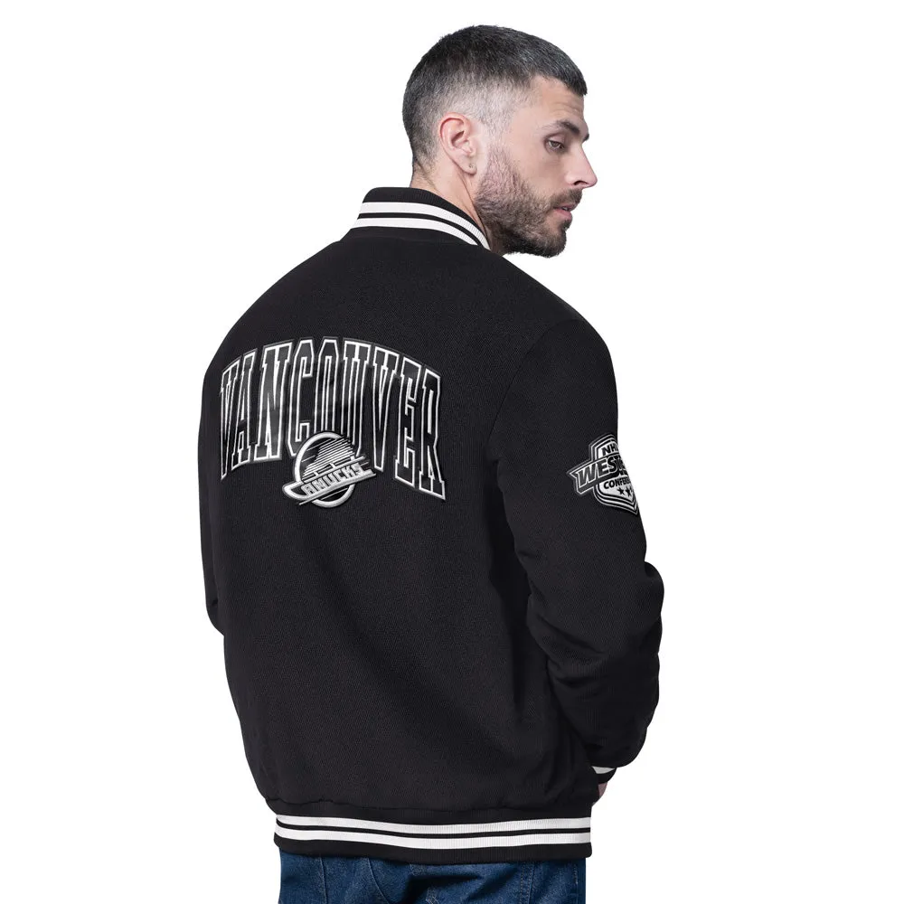 Starter Vancouver Canucks Blackout Men's Black Varsity Jacket sold by Pro Hockey Life product image thumbnail 2