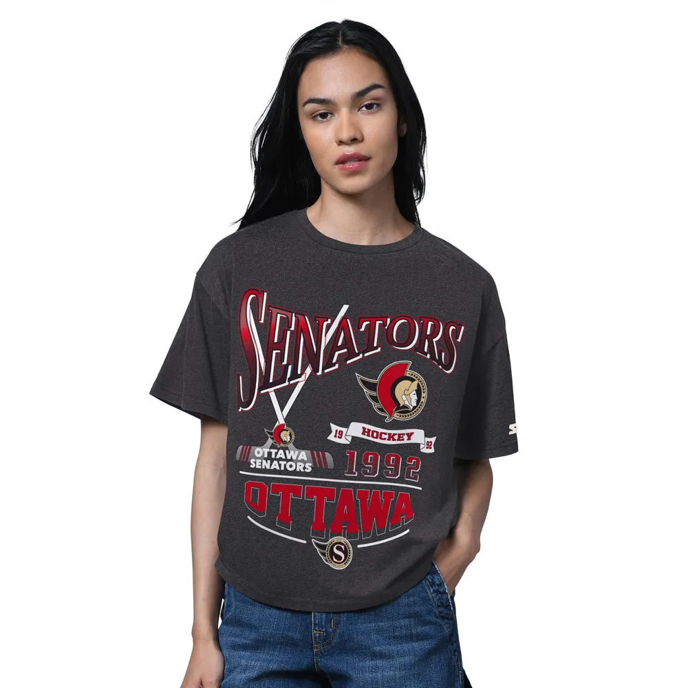 Starter Ottawa Senators Hall Of Fame Women's Boxy Black T Shirt sold by Pro Hockey Life