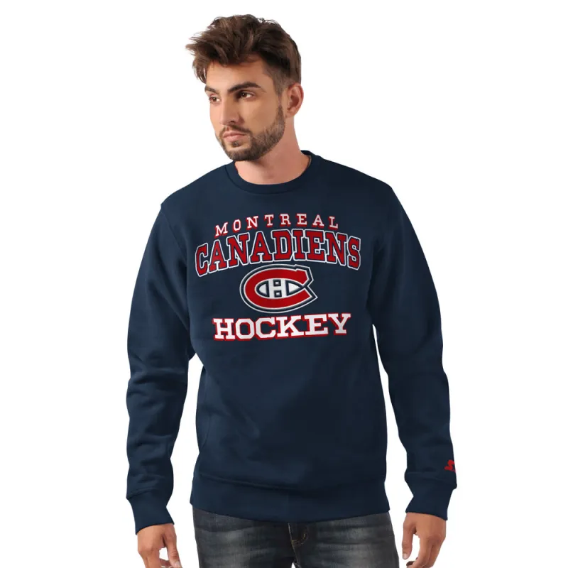 Starter Montreal Canadiens Holiday Men's Navy Crewneck Sweater sold by Pro Hockey Life