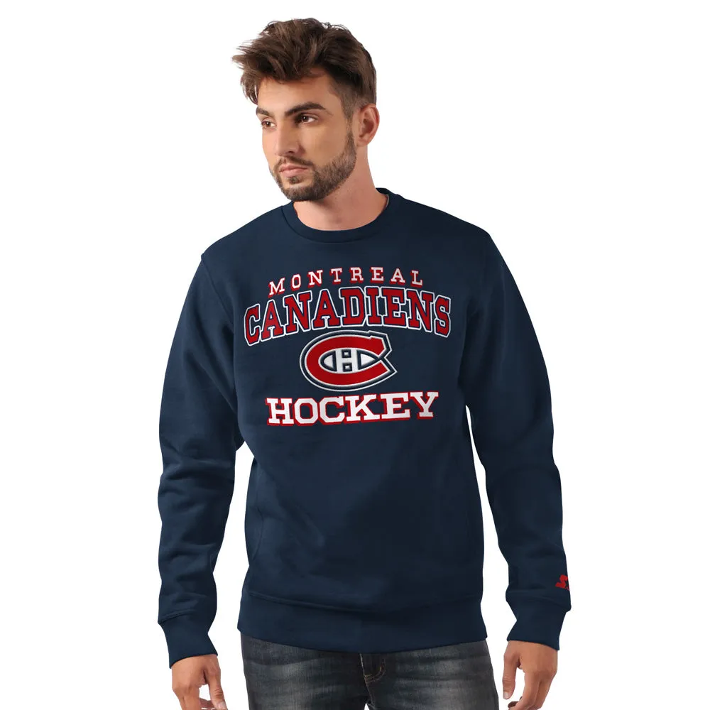 Starter Montreal Canadiens Holiday Men's Navy Crewneck Sweater sold by Pro Hockey Life