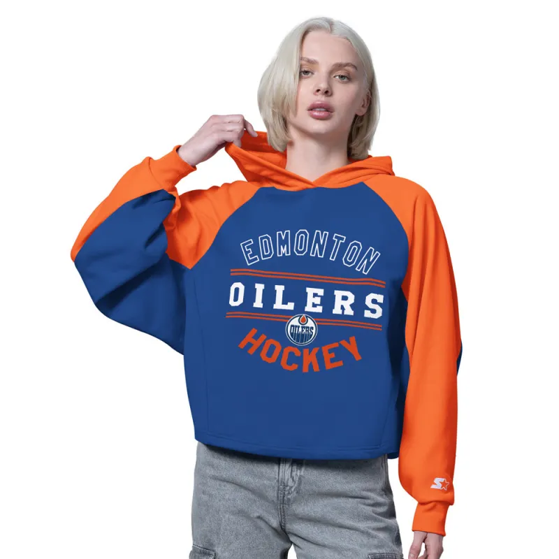 Starter Edmonton Oilers Boot Leg Women's Navy Hoodie made by Pro Hockey Life