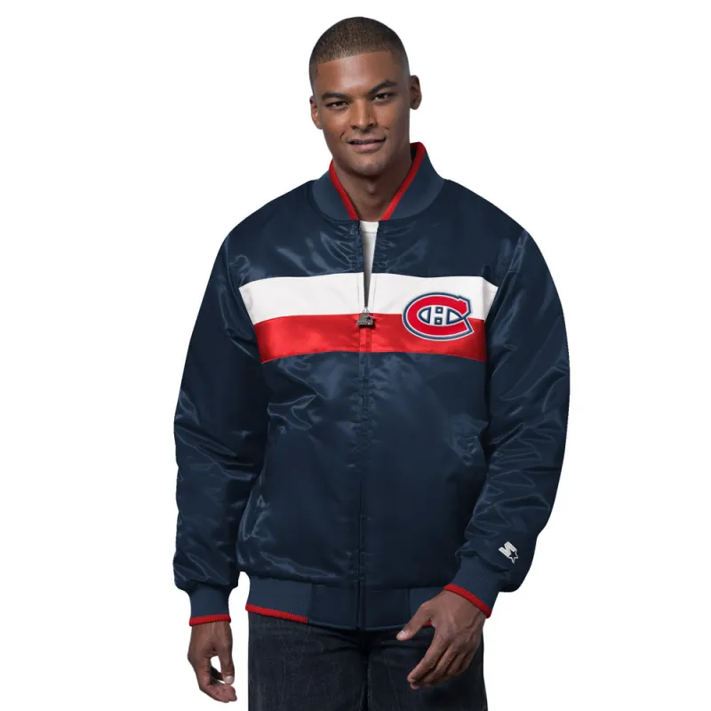 Starter Montreal Canadiens Ambassador Men's Navy Varsity Jacket sold by Pro Hockey Life