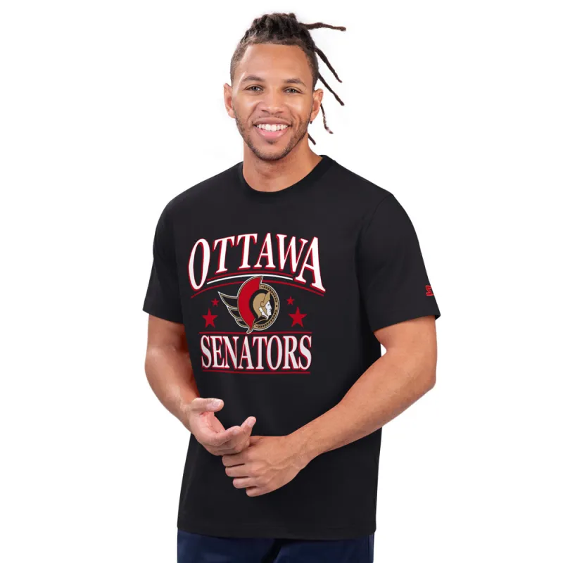 Starter Ottawa Senators Holiday Men's Black T Shirt made by Starter