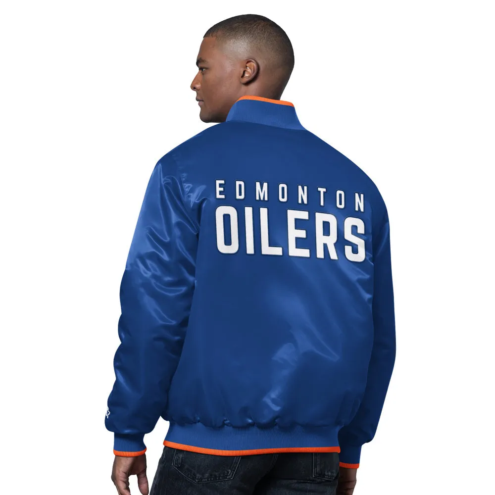 Starter Edmonton Oilers Ambassador Men's Navy Varsity Jacket sold by Pro Hockey Life product image thumbnail 2