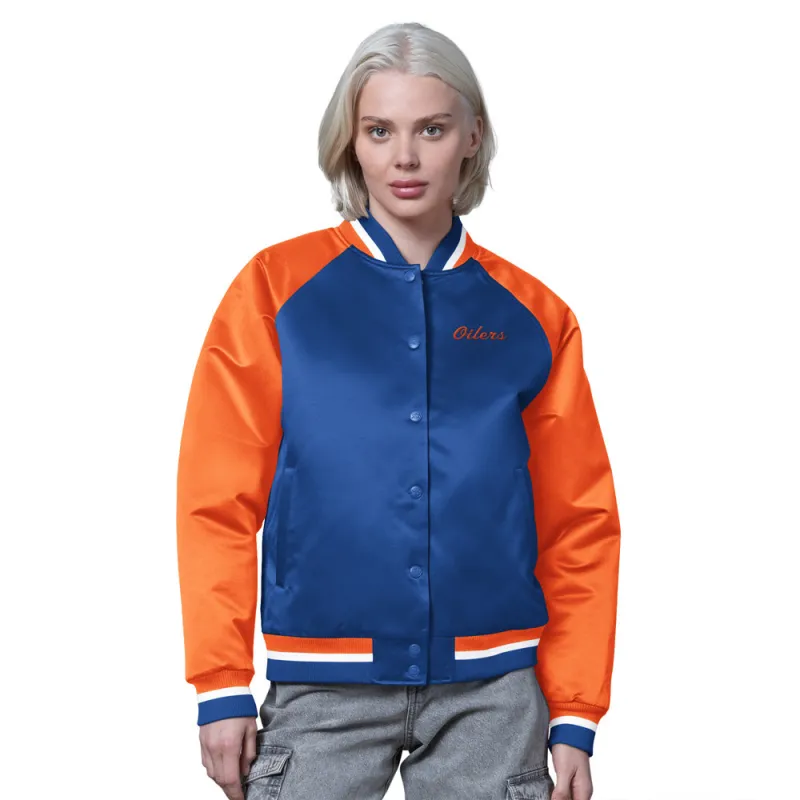 Starter Edmonton Oilers Fscore Women's Navy Jacket made by Starter