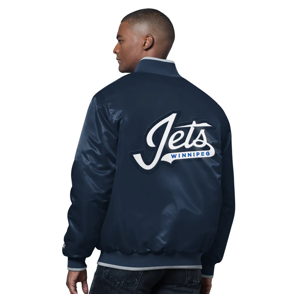 Starter Winnipeg Jets Ambassador Men's Navy Varsity Jacket sold by Pro Hockey Life product image thumbnail 2