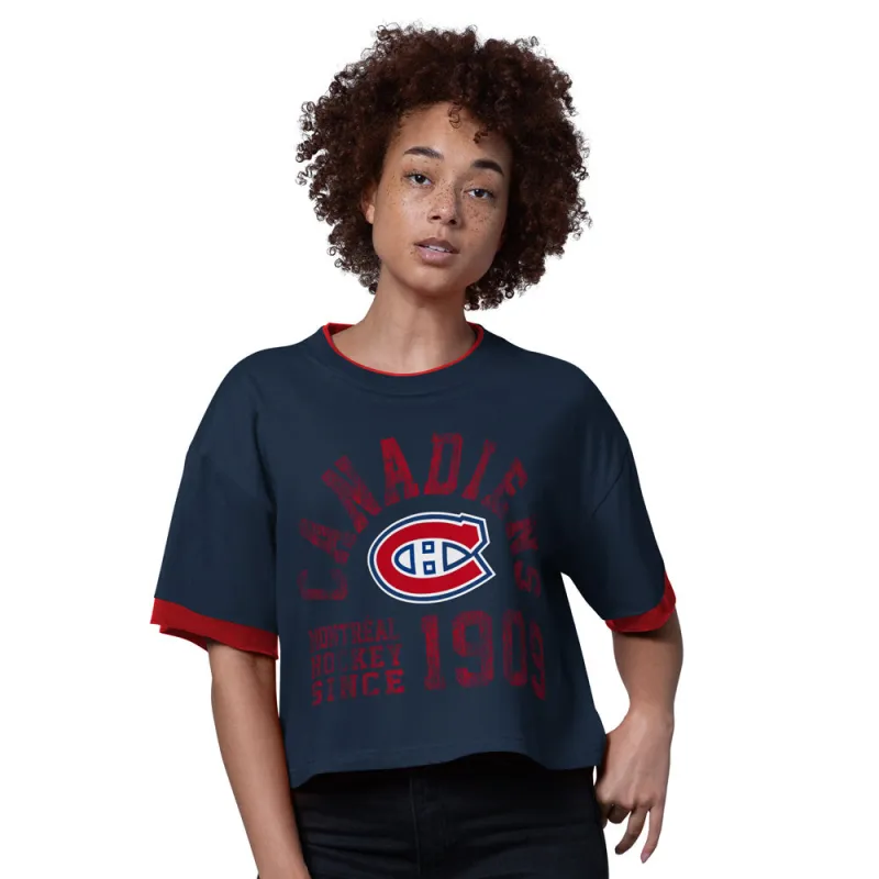 Starter Montreal Candiens Flyout Women's Navy T Shirt sold by Pro Hockey Life
