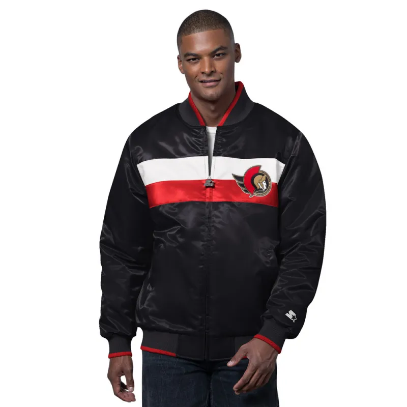 Starter Ottawa Senators Ambassador Men's Black Varsity Jacket sold by Pro Hockey Life