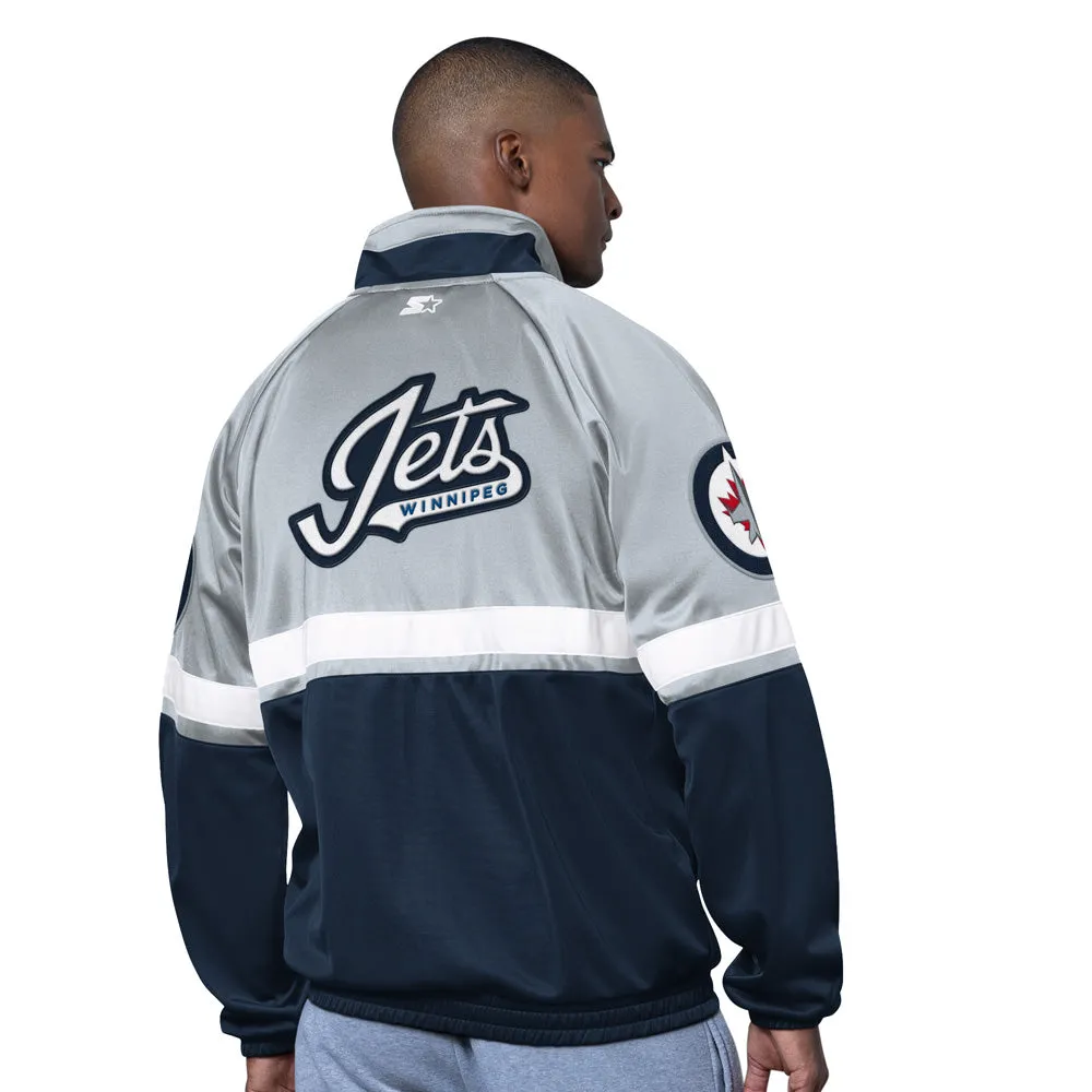 Starter Winnipeg Jets Veteran Men's Navy Track Jacket sold by Pro Hockey Life product image thumbnail 2