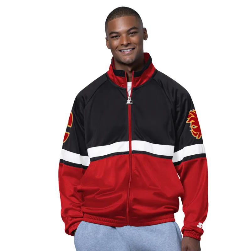 Starter Calgary Flames Veteran Men's Red Track Jacket made by Starter