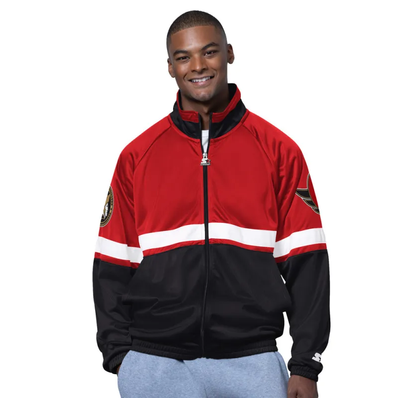 Starter Ottawa Senators Veteran Men's Black Track Jacket made by Starter