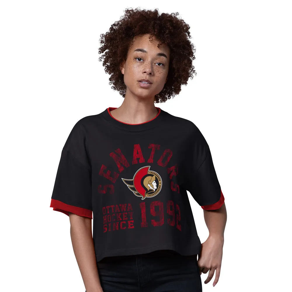 Starter Ottawa Senators Flyout Women's Black T Shirt sold by Pro Hockey Life