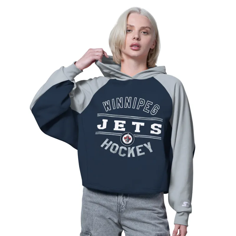 Starter Winnipeg Jets Boot Leg Women's Navy Hoodie made by Starter