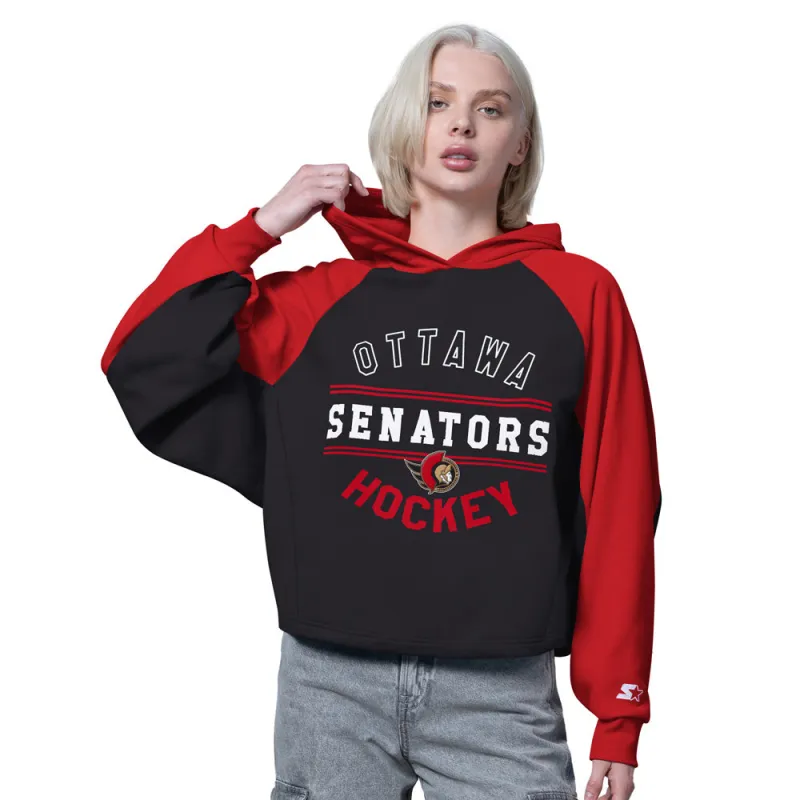 Starter Ottawa Senators Boot Leg Women's Black Hoodie made by Starter