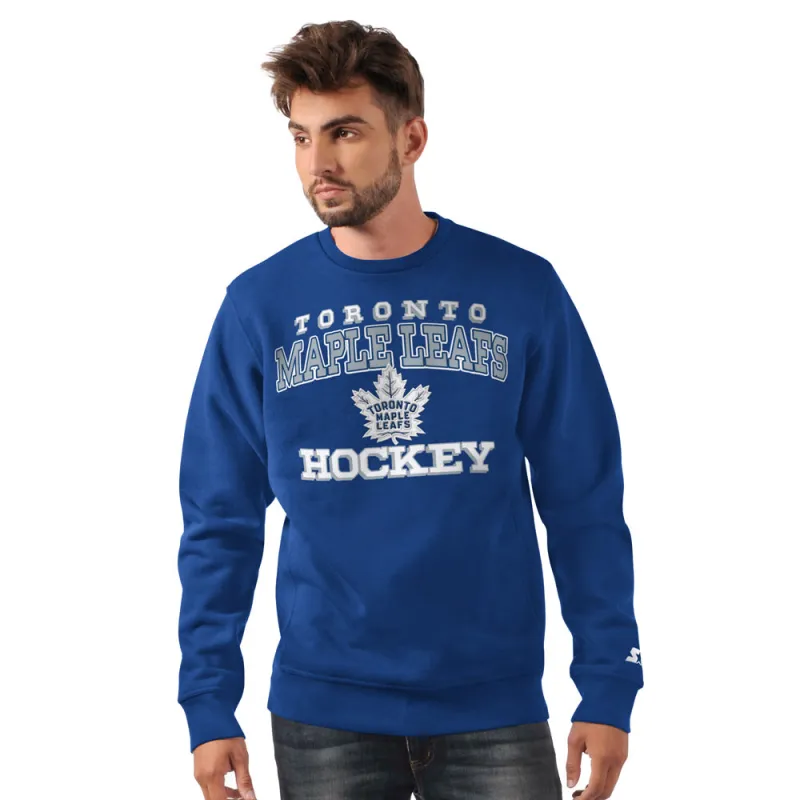 Starter Toronto Maple Leafs Holiday Men's Blue Crewneck Sweater sold by Pro Hockey Life