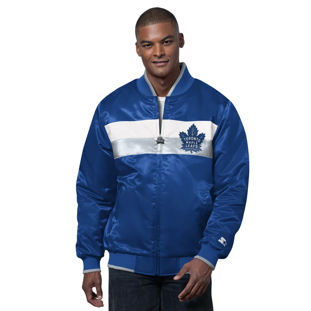 Starter Toronto Maple Leafs Ambassador Men's Blue Varsity Jacket sold by Pro Hockey Life