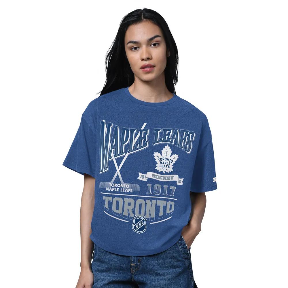 Starter Toronto Maple Leafs Hall Of Fame Women's Boxy Blue T Shirt sold by Pro Hockey Life