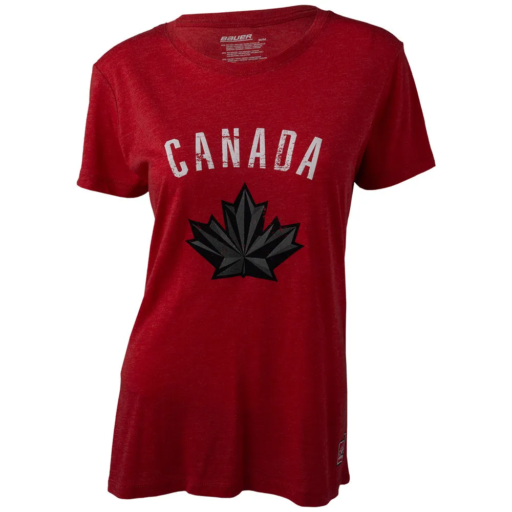 Bauer X Hockey Canada® Tri-Blend Women's Red T Shirt sold by Pro Hockey Life