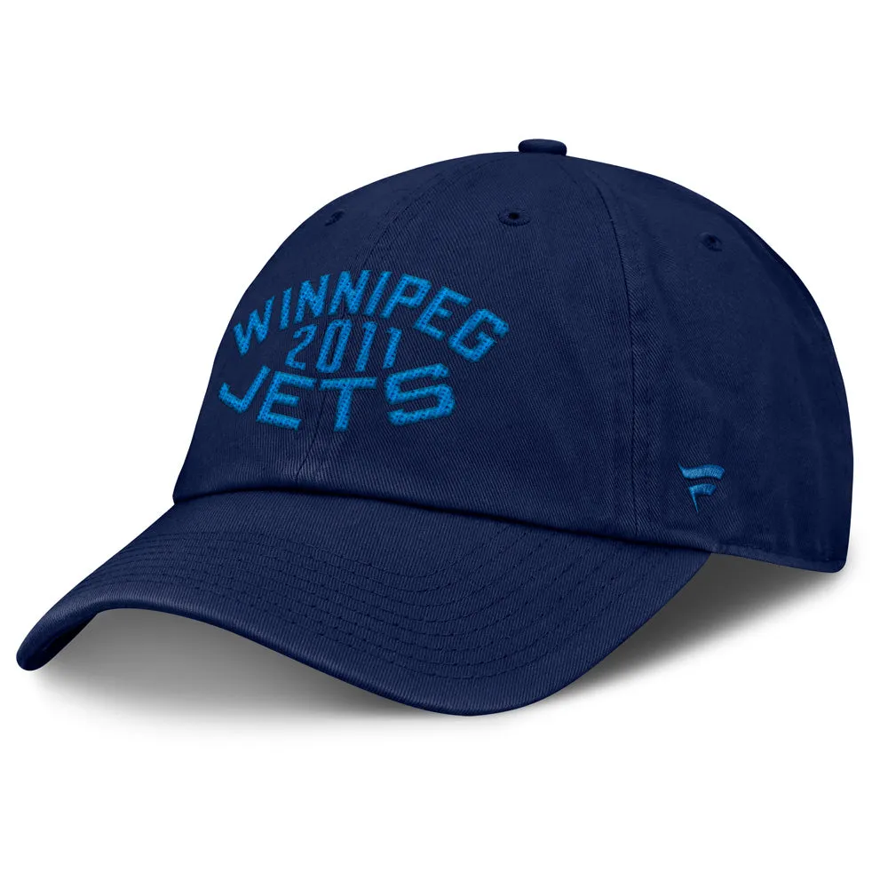 Fanatics Winnipeg Jets Archer Blue Unstructured Navy Hat sold by Pro Hockey Life