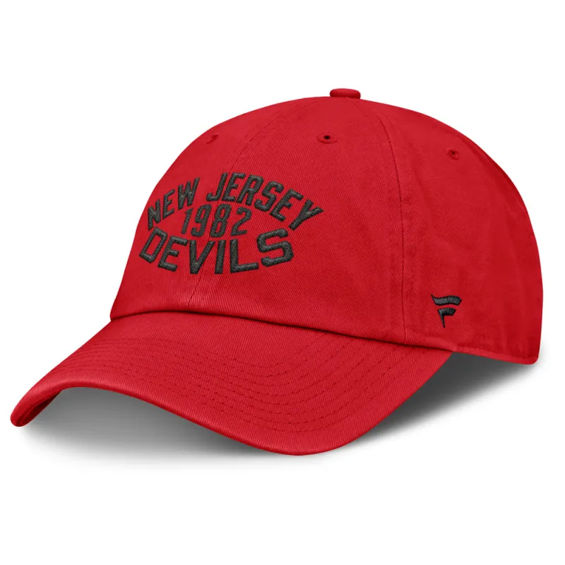 Fanatics New Jersey Devils Archer Blue Unstructured Red Hat made by Fanatics