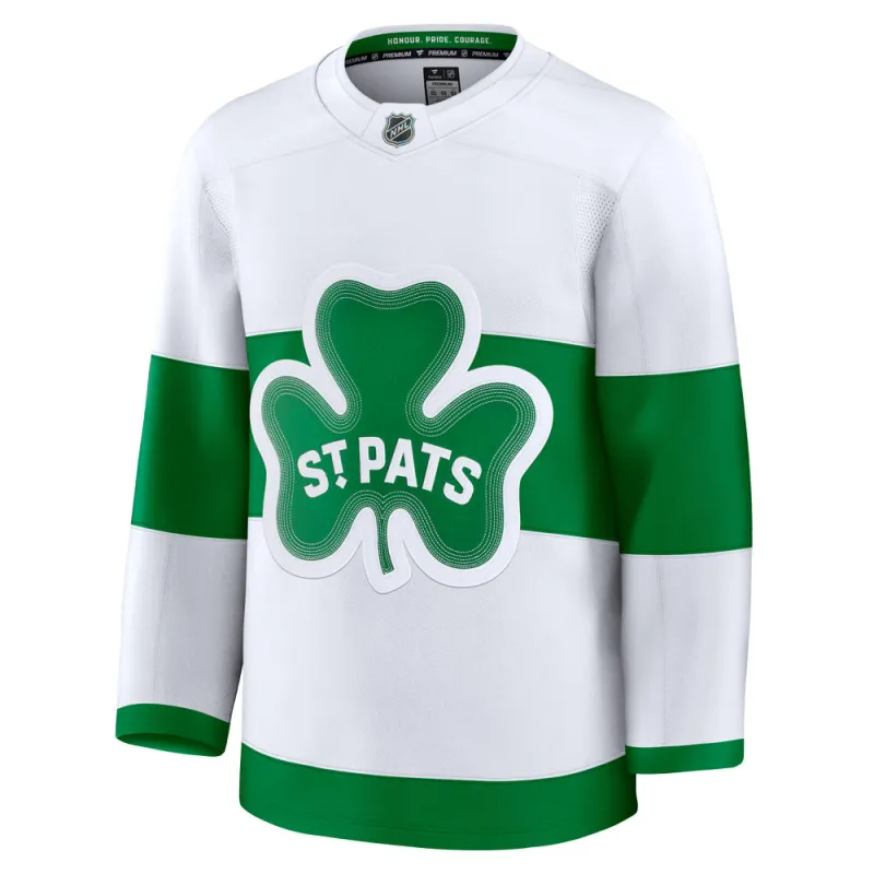 Fanatics Toronto Maple Leafs Premium Adult White St. Pats Jersey made by Fanatics