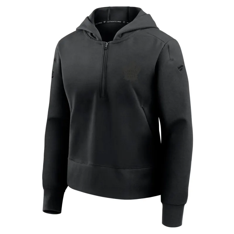 Fanatics Toronto Maple Leafs Authentic Pro Road Women's Black 1/4 Zip Hoodie made by Fanatics