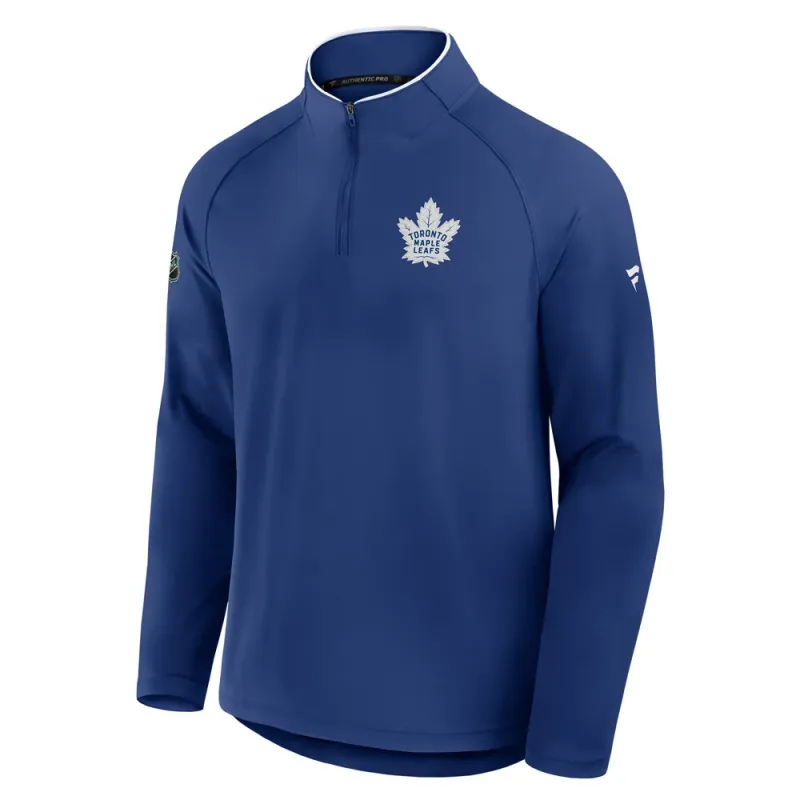 Fanatics Toronto Maple Leafs Authentic Pro Rink Training Blue 1/4 Zip made by Fanatics