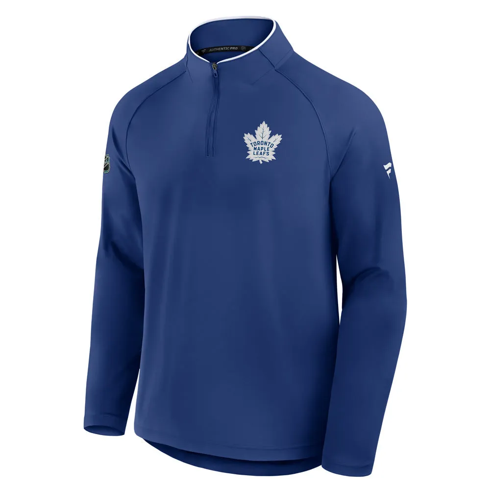Fanatics Toronto Maple Leafs Authentic Pro Rink Training Blue 1/4 Zip sold by Pro Hockey Life