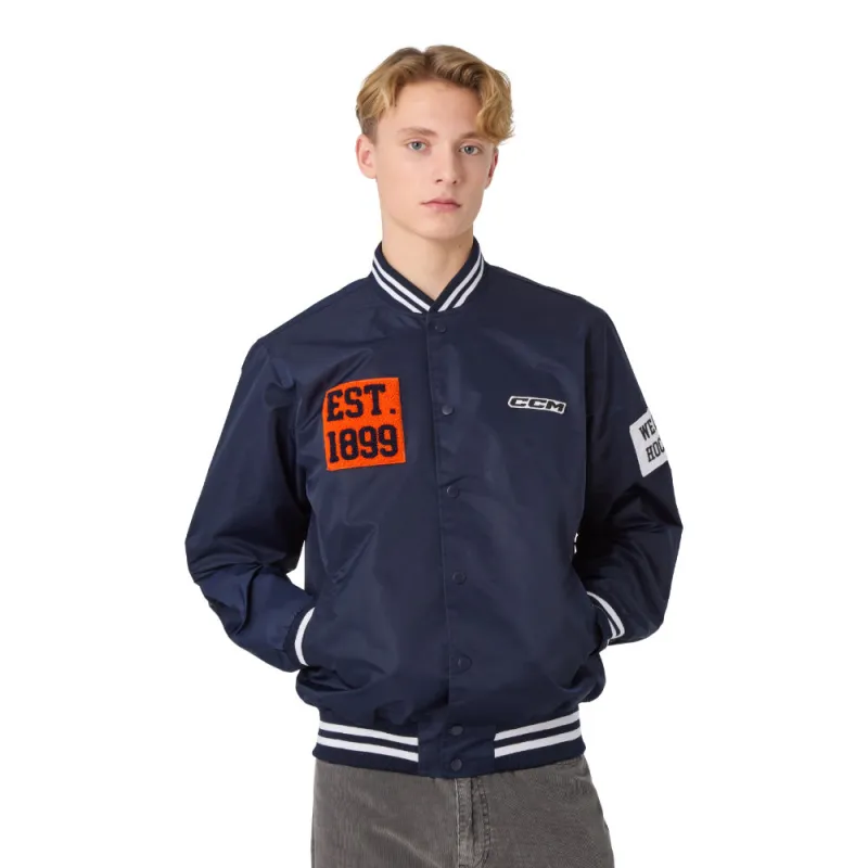 CCM Stripe Collection Bomber Jacket made by CCM