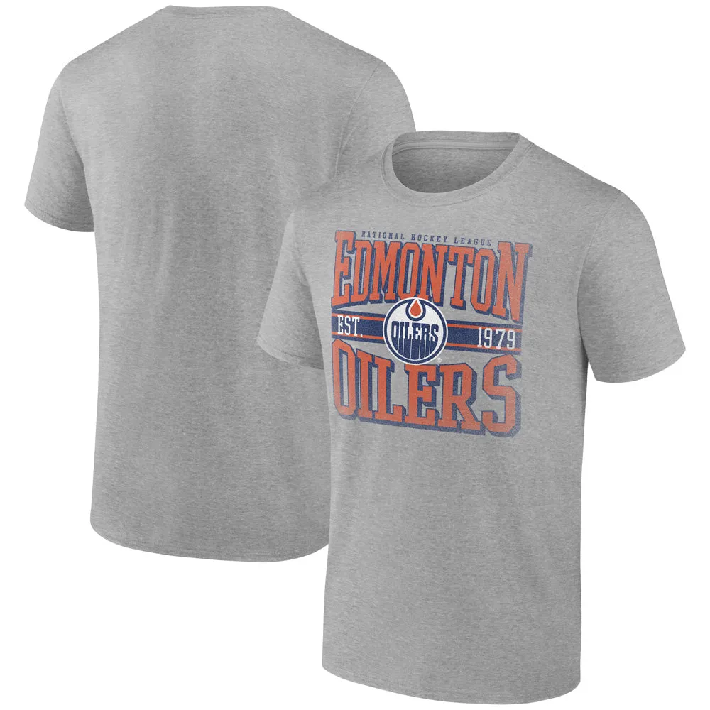 Fanatics Edmonton Oilers Adult Grey T Shirt sold by Pro Hockey Life product image thumbnail 3