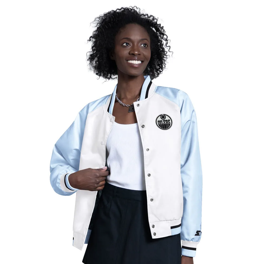Women's Edmonton Oilers Starter Blitz Satin Jacket Blue sold by Pro Hockey Life product image thumbnail 3