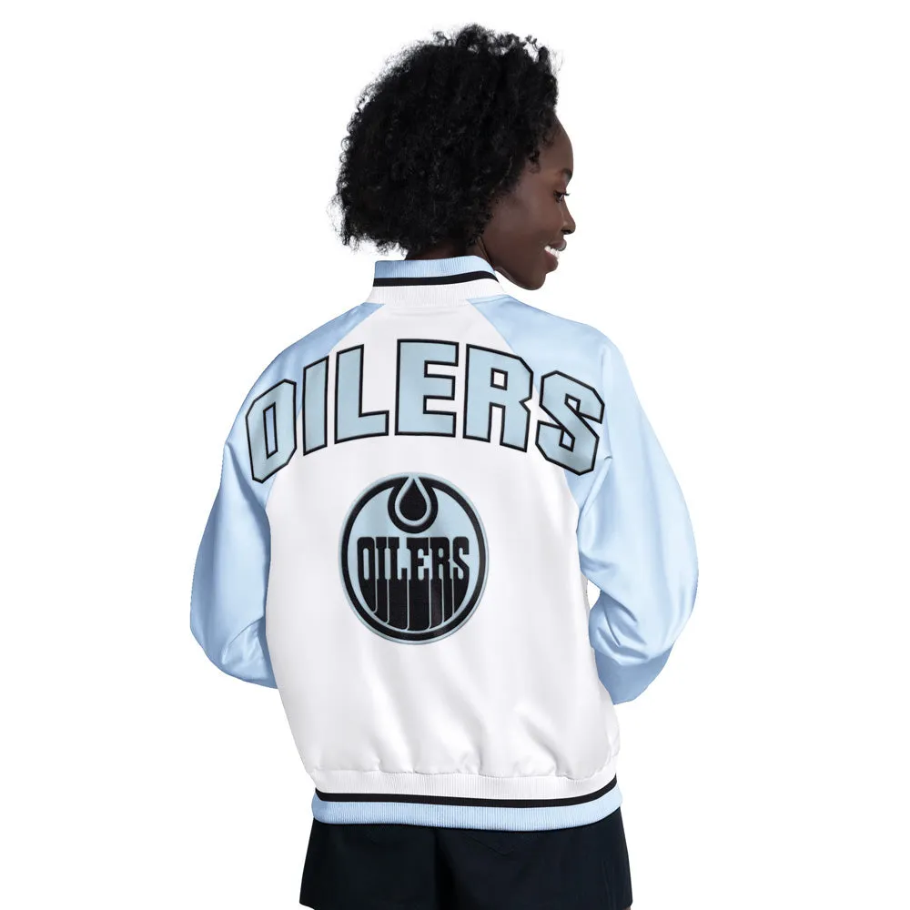 Women's Edmonton Oilers Starter Blitz Satin Jacket Blue sold by Pro Hockey Life