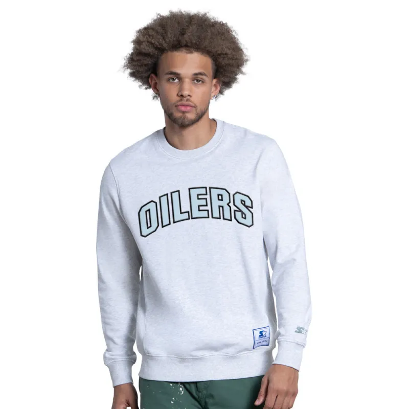 Edmonton Oilers Starter Face Off Crewneck Sweatshirt made by Starter