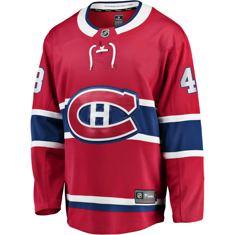 Montreal Canadiens Breakaway Lane Hutson Home Jersey Red made by Fanatics