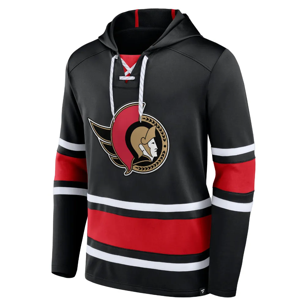 Ottawa Senators Puck Deep Long Sleeve Pullover Hood Black sold by Pro Hockey Life