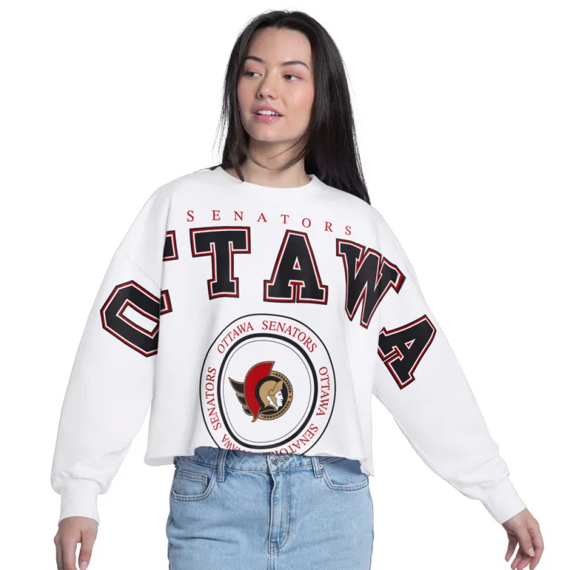 Women's Ottawa Senators Starter Cropped Crewneck made by Starter