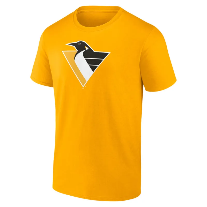 Pittsburgh Penguins Primary Logo Yellow Short Sleeve T-Shirt made by Fanatics