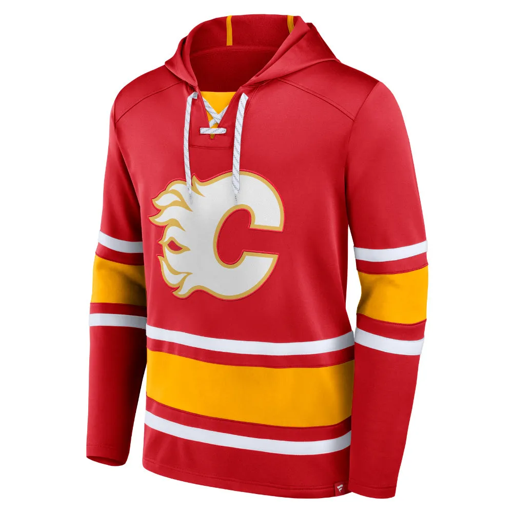 Calgary Flames Puck Deep Long Sleeve Pullover Hoodie Red sold by Pro Hockey Life product image thumbnail 3