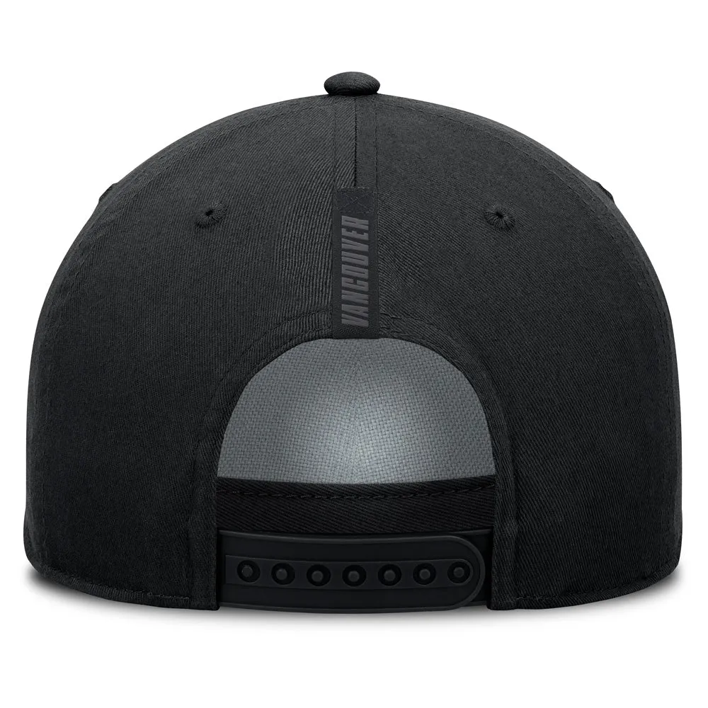 Fanatics Vancouver Canucks A-Frame Black Snapback Hat sold by Pro Hockey Life product image thumbnail 4